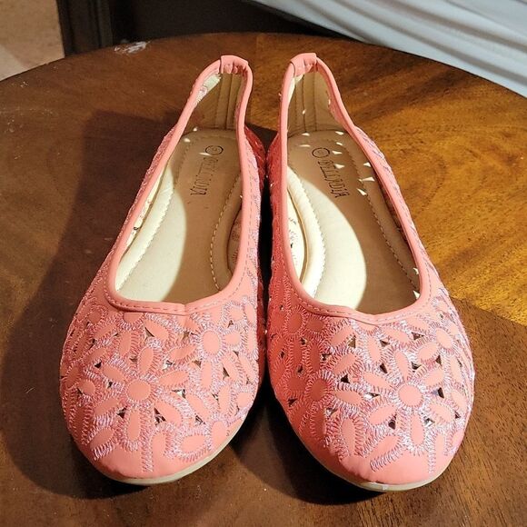 BELLADIA FLORAL PATTERN DESIGN WOMEN"S BALLET  ROUND TOE FLAT SHOE - Picture 4 of 14